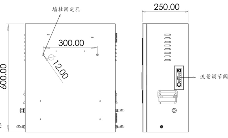 濁度在線檢測儀側視圖